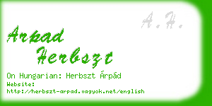 arpad herbszt business card
