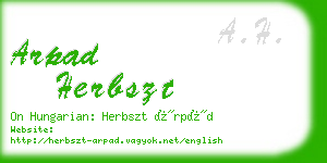 arpad herbszt business card